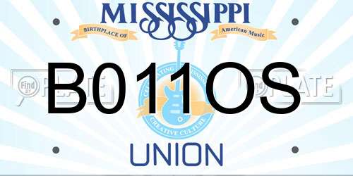 B011OS Mississippi License Plate