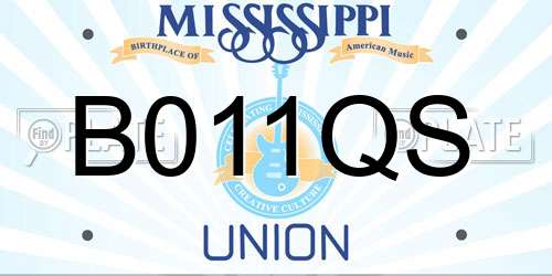 B011QS Mississippi License Plate