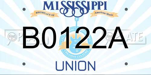 B0122A Mississippi License Plate
