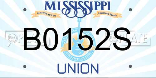 B0152S Mississippi License Plate
