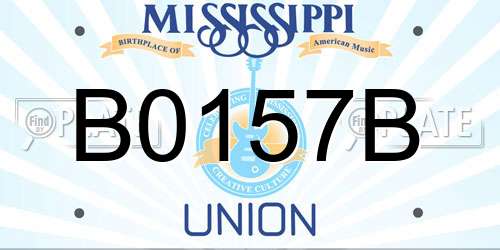 B0157B Mississippi License Plate