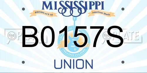 B0157S Mississippi License Plate