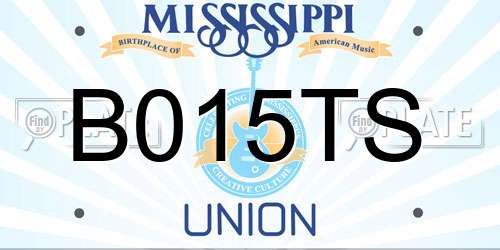 B015TS Mississippi License Plate