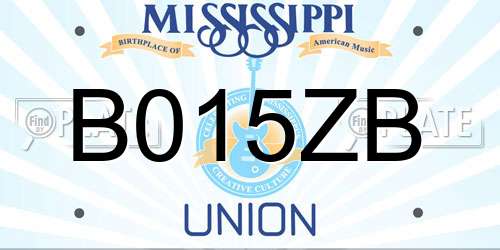B015ZB Mississippi License Plate