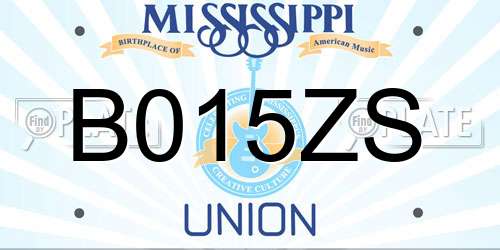 B015ZS Mississippi License Plate