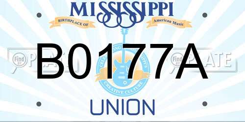 B0177A Mississippi License Plate