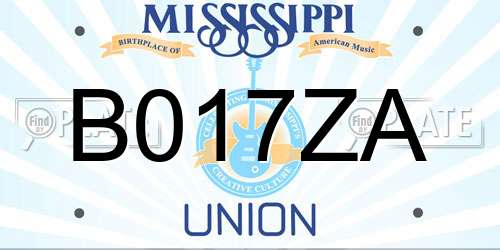 B017ZA Mississippi License Plate