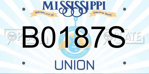B0187S Mississippi License Plate