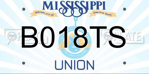 B018TS Mississippi License Plate
