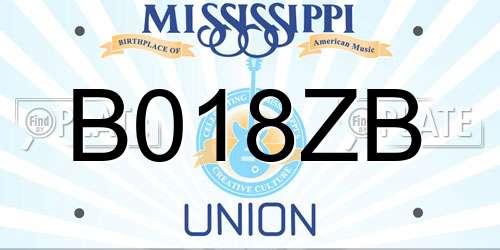 B018ZB Mississippi License Plate