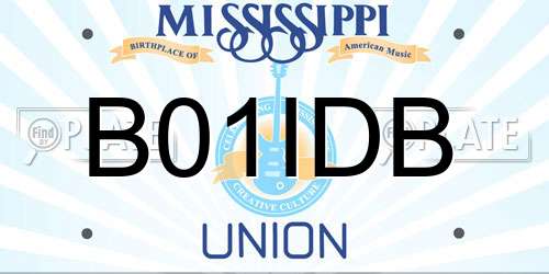 B01IDB Mississippi License Plate