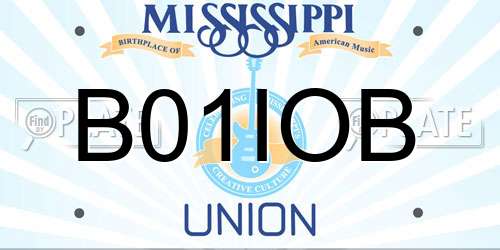 B01IOB Mississippi License Plate