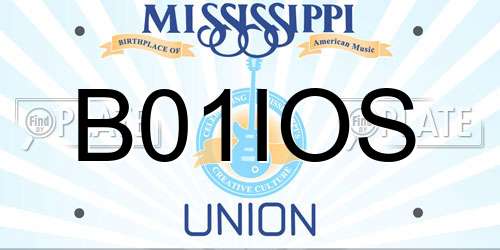 B01IOS Mississippi License Plate