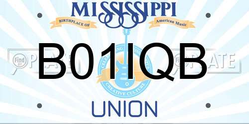 B01IQB Mississippi License Plate