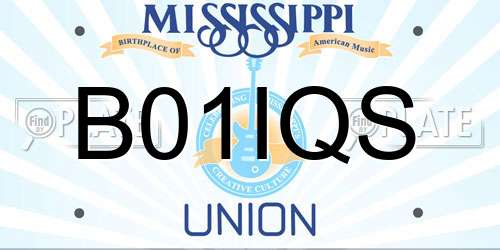 B01IQS Mississippi License Plate