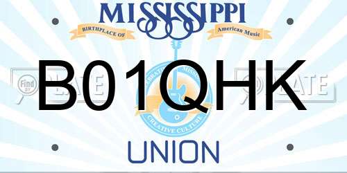 B01QHK Mississippi License Plate