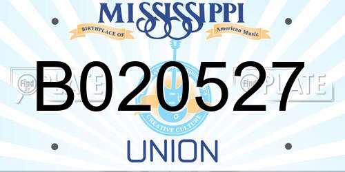 B020527 Mississippi License Plate