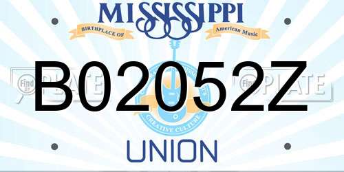 B02052Z Mississippi License Plate