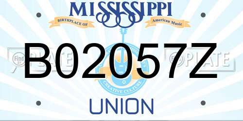 B02057Z Mississippi License Plate