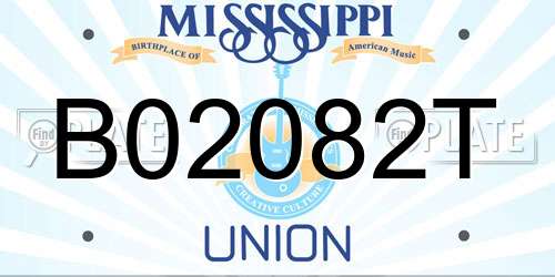 B02082T Mississippi License Plate