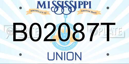 B02087T Mississippi License Plate