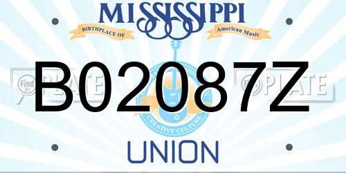 B02087Z Mississippi License Plate
