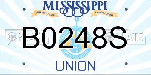 B0248S Mississippi License Plate