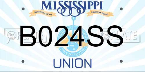 B024SS Mississippi License Plate