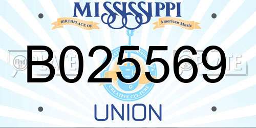 B025569 Mississippi License Plate