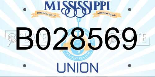 B028569 Mississippi License Plate