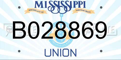 B028869 Mississippi License Plate