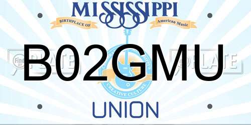 B02GMU Mississippi License Plate