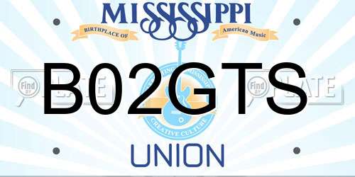 B02GTS Mississippi License Plate