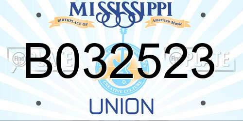 B032523 Mississippi License Plate