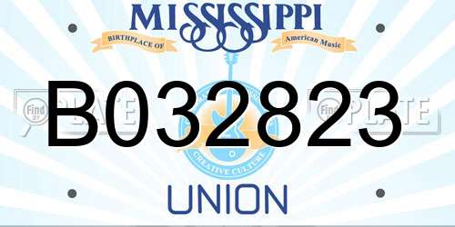 B032823 Mississippi License Plate