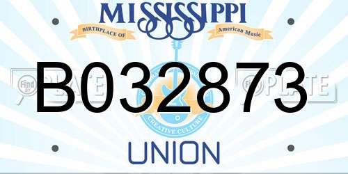 B032873 Mississippi License Plate