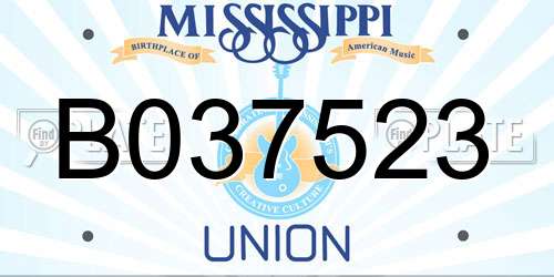 B037523 Mississippi License Plate