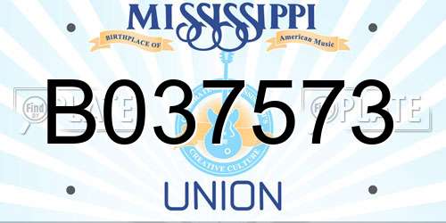 B037573 Mississippi License Plate