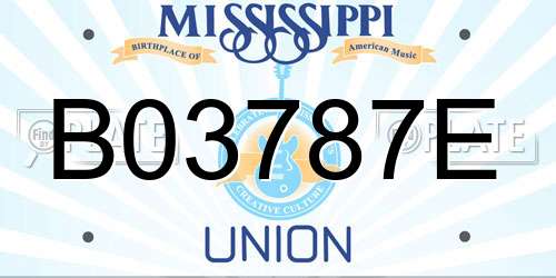 B03787E Mississippi License Plate