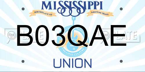 B03QAE Mississippi License Plate