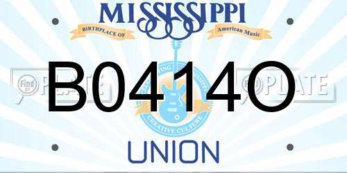 B0414O Mississippi License Plate