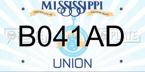 B041AD Mississippi License Plate