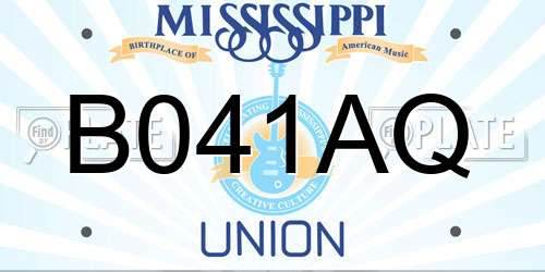 B041AQ Mississippi License Plate