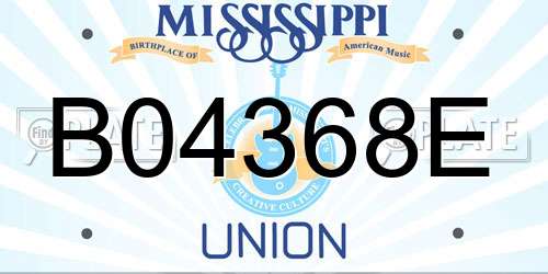 B04368E Mississippi License Plate