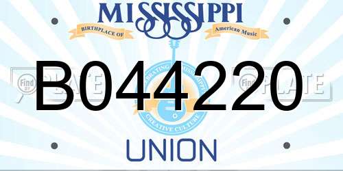 B044220 Mississippi License Plate