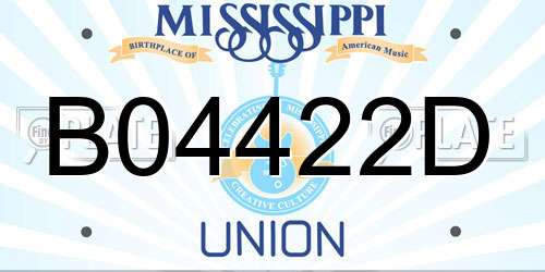 B04422D Mississippi License Plate