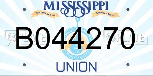 B044270 Mississippi License Plate