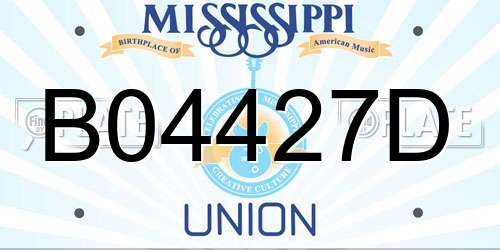 B04427D Mississippi License Plate