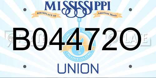 B04472O Mississippi License Plate