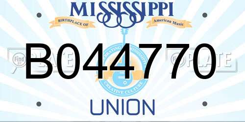 B044770 Mississippi License Plate